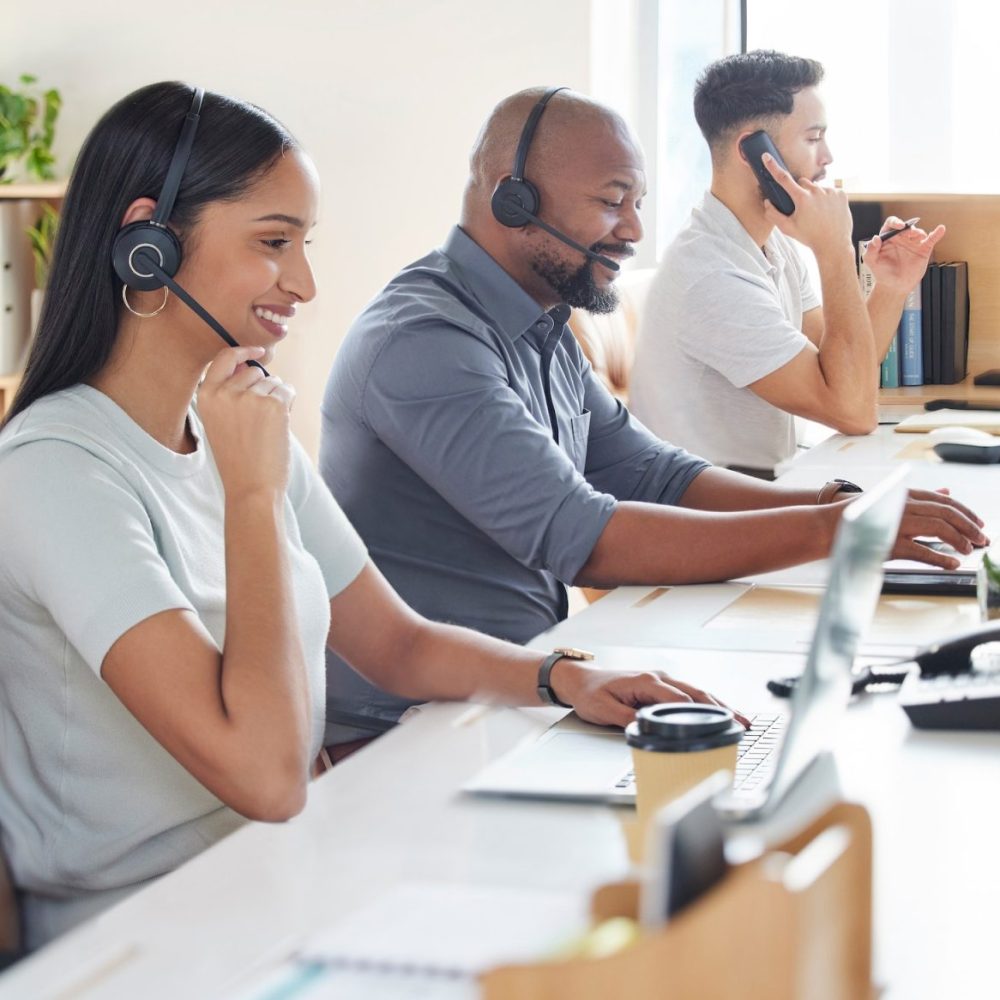 Shot of a group of businesspeople working in a call centre